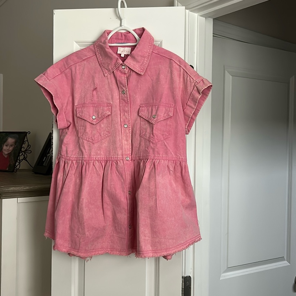 Entro Pink Acid Washed Top